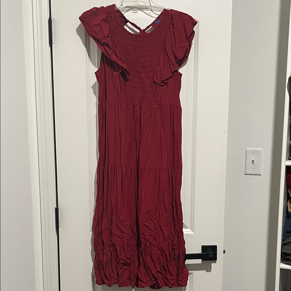 Ruby Smocked Maxi Dress with Ruffle Sleeves